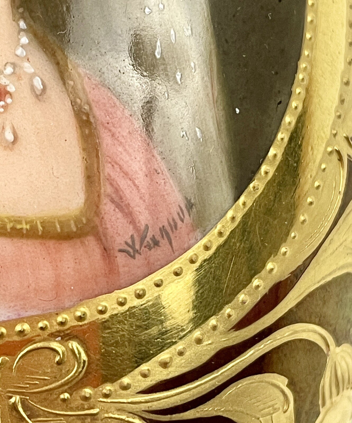 Rare Royal Vienna Wagner Signed Gold Gilded 4” Vase Hand Painted Josephine