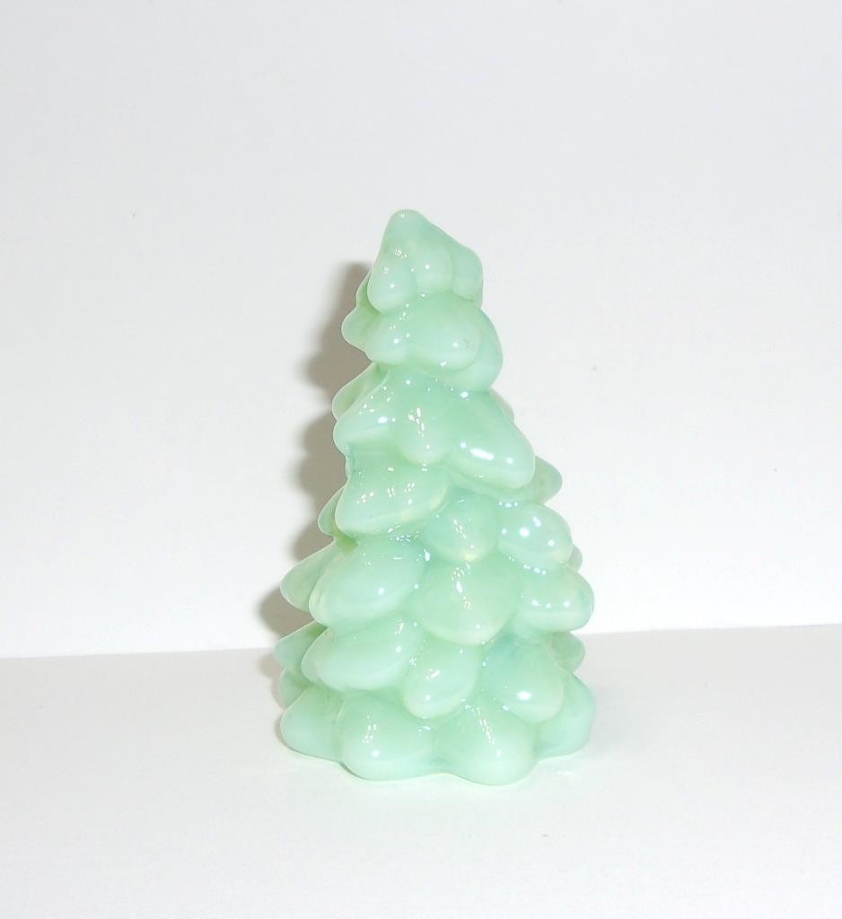 Mosser Glass Jadeite Jade Green 2.75″ Mini Christmas Tree Figurine Holiday