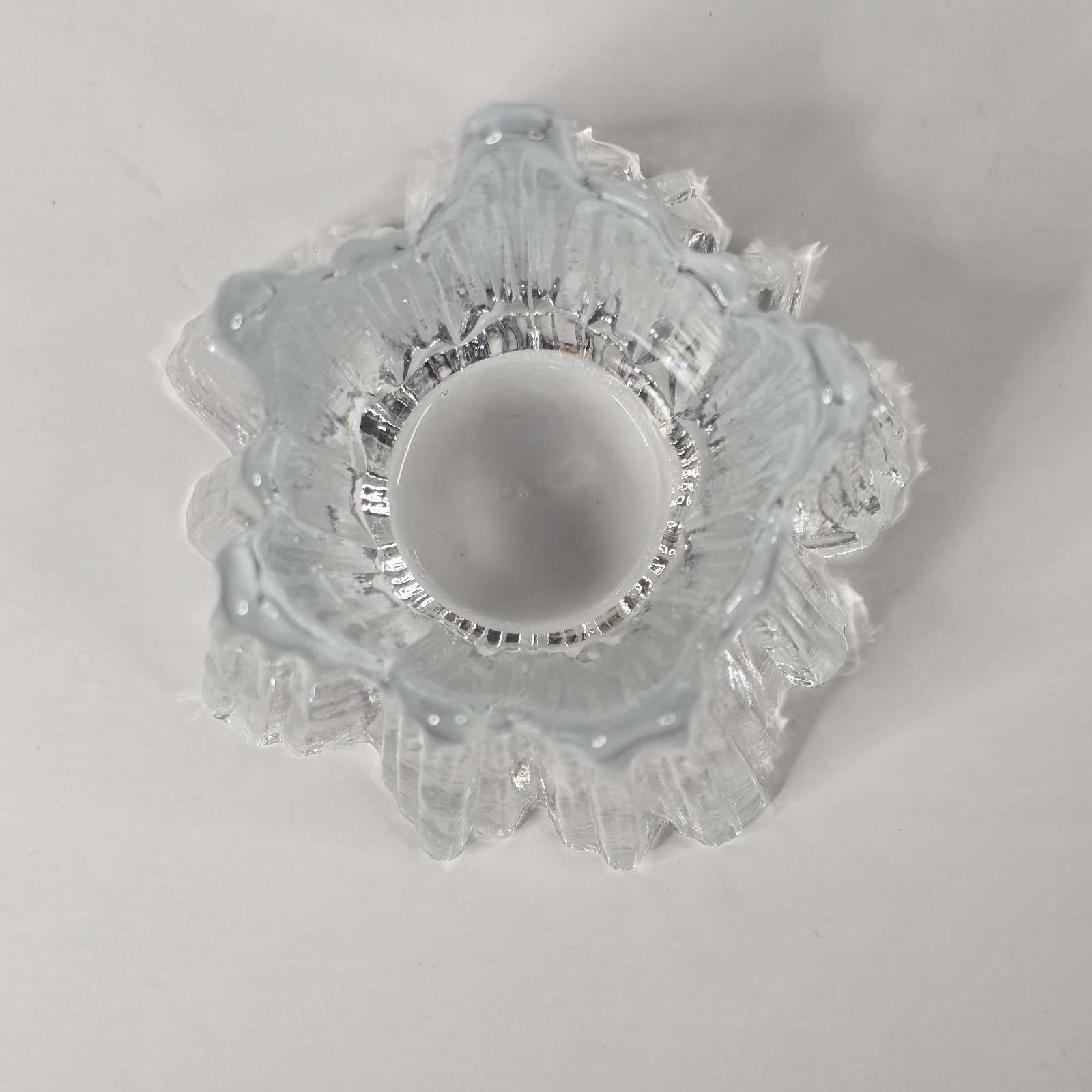 Nybro Sweden Crystal Volcano Votive Candle Holder 4” Glass Tea Light Rune Strand