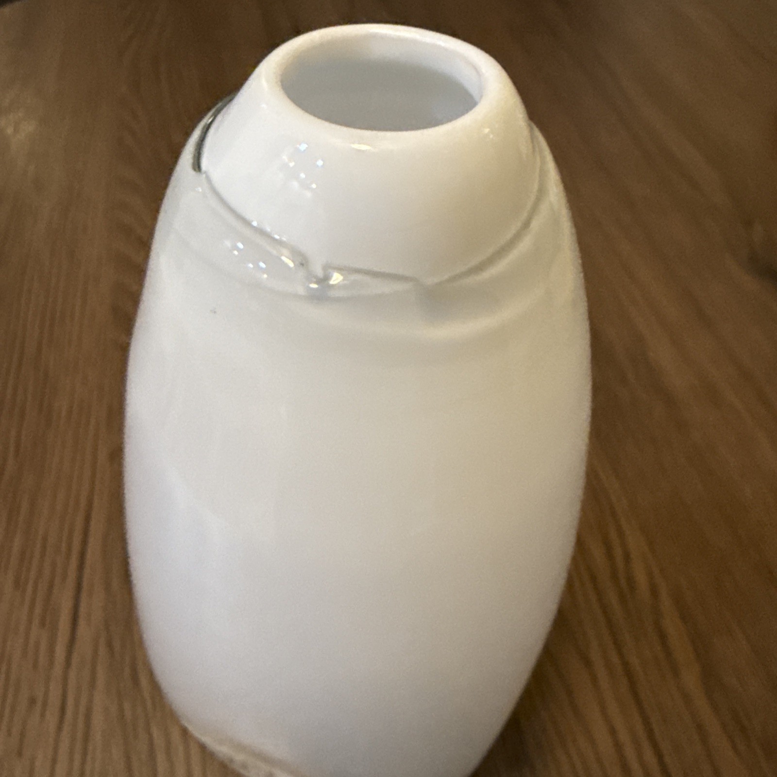 Mikasa White Cloud 5” Bud Vase Made in Romania Cased Glass