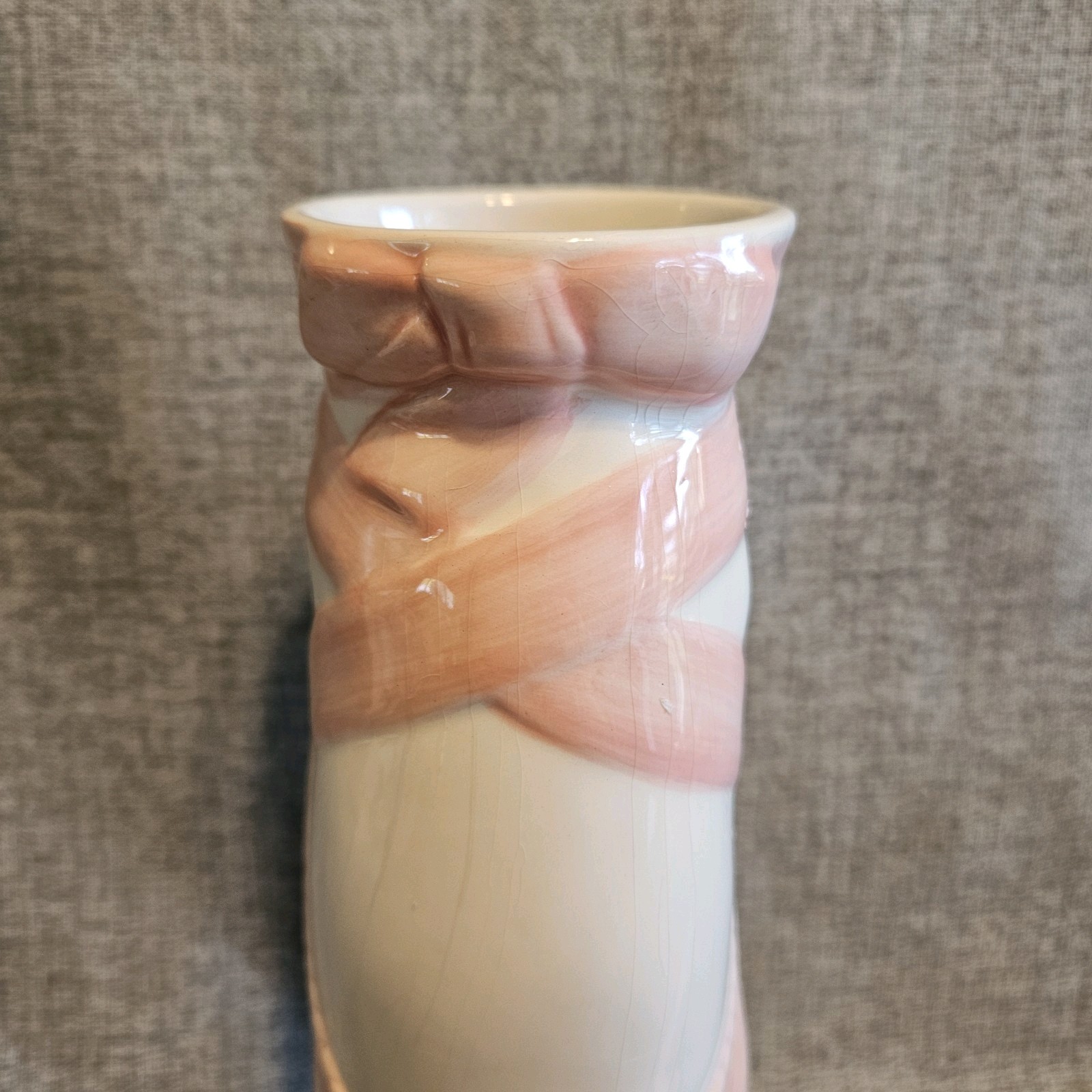 Ballerina Slipper Porcelain Vase Burton & Burton Pink Ballet Shoes READ
