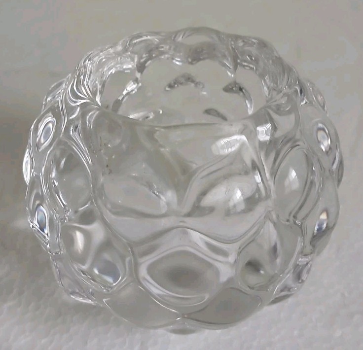 Vintage Style Clear Glass Bubble Tealight Candle Holder Lifetime Brands Set Of 2