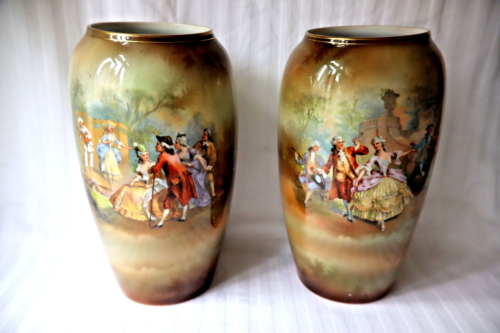 Antique R S Suhl Prussia porcelain pair of vases c 1904