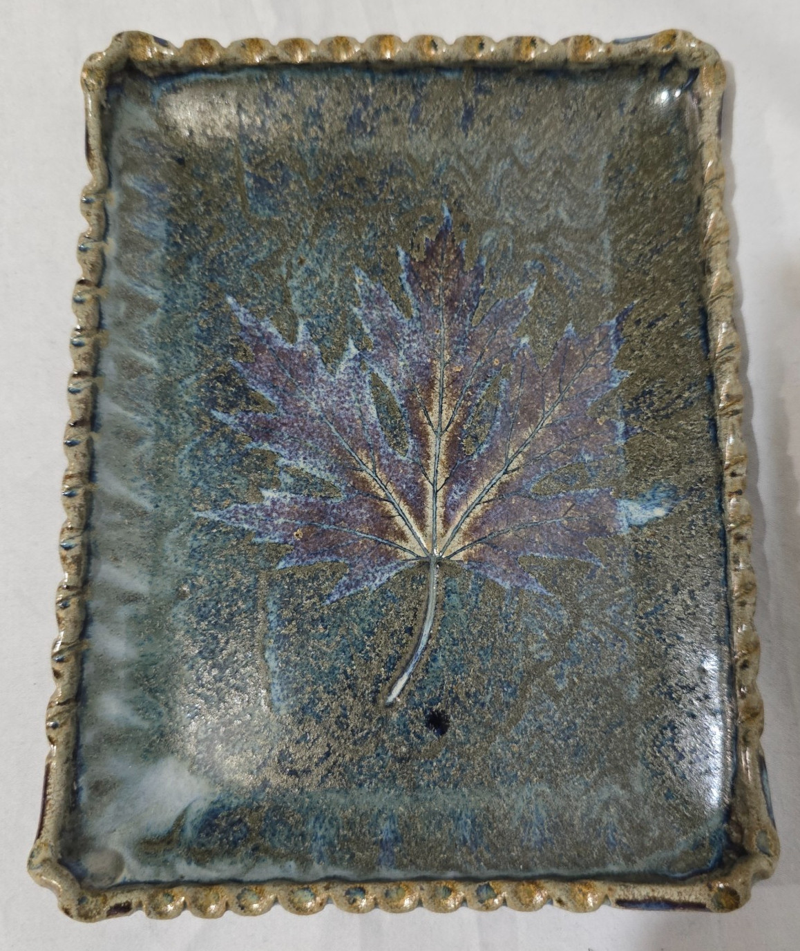 Shore Fire Pottery Leaf Trinket Dish 6 7/8″ x 5 3/8″