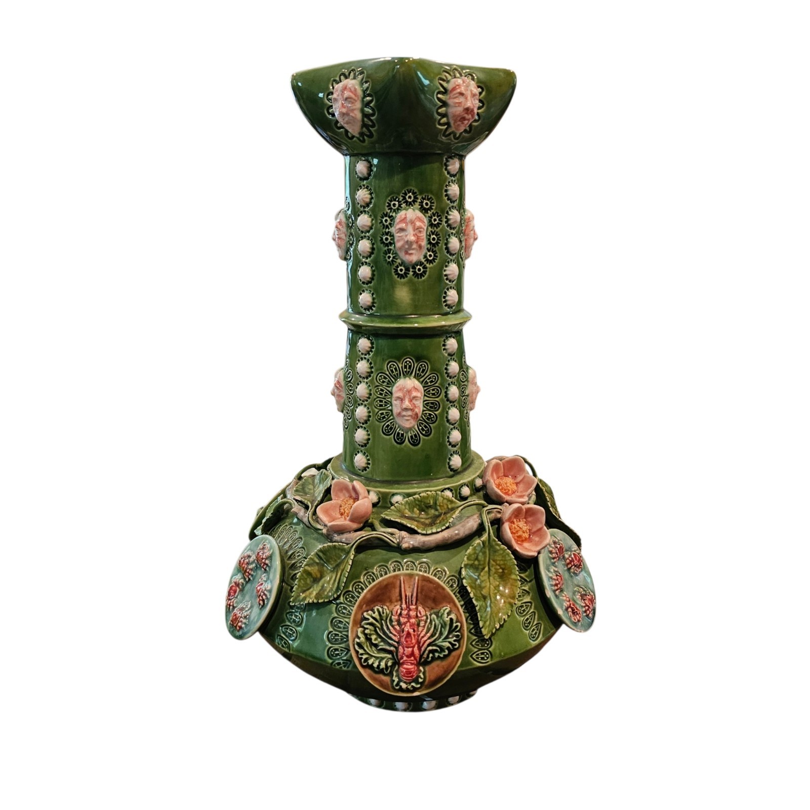 Vintage Bordallo Pinheiro Fantasia Jug Caldas da Rainha Faience Portugal