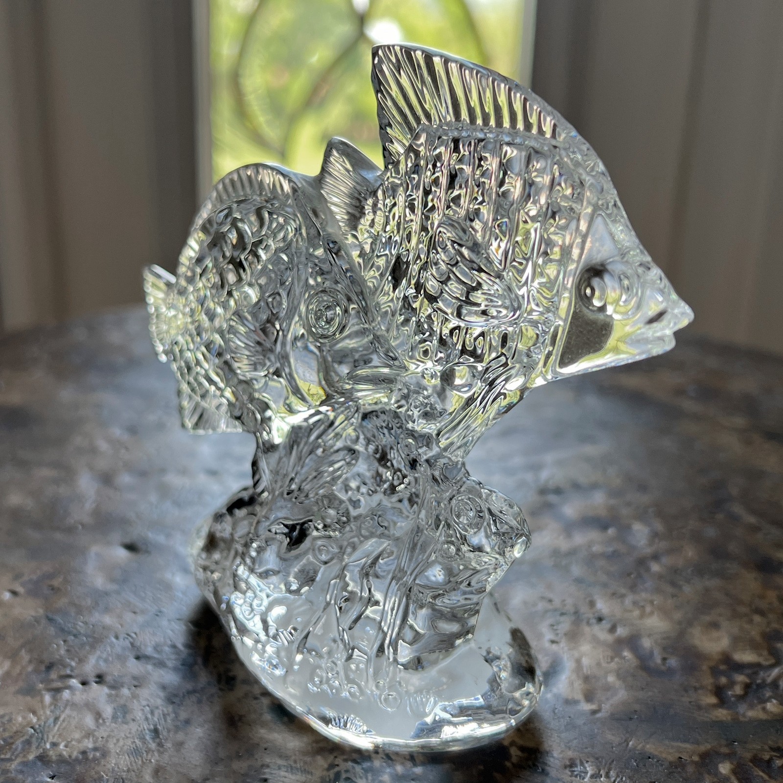 Waterford Crystal ANGELFISH Paperweight Figurine 7″ Beautiful Ireland Fish