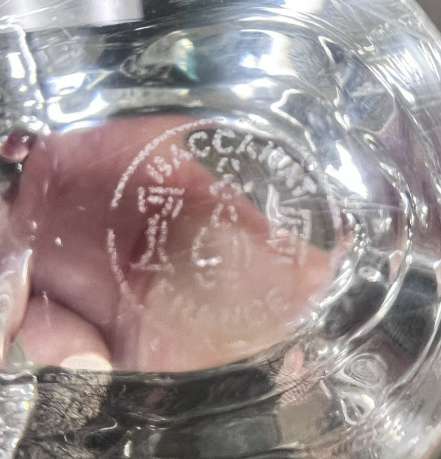 Baccarat Clear Crystal Elephant Paperweight Figurine Signed 2 3/4 inches Tall