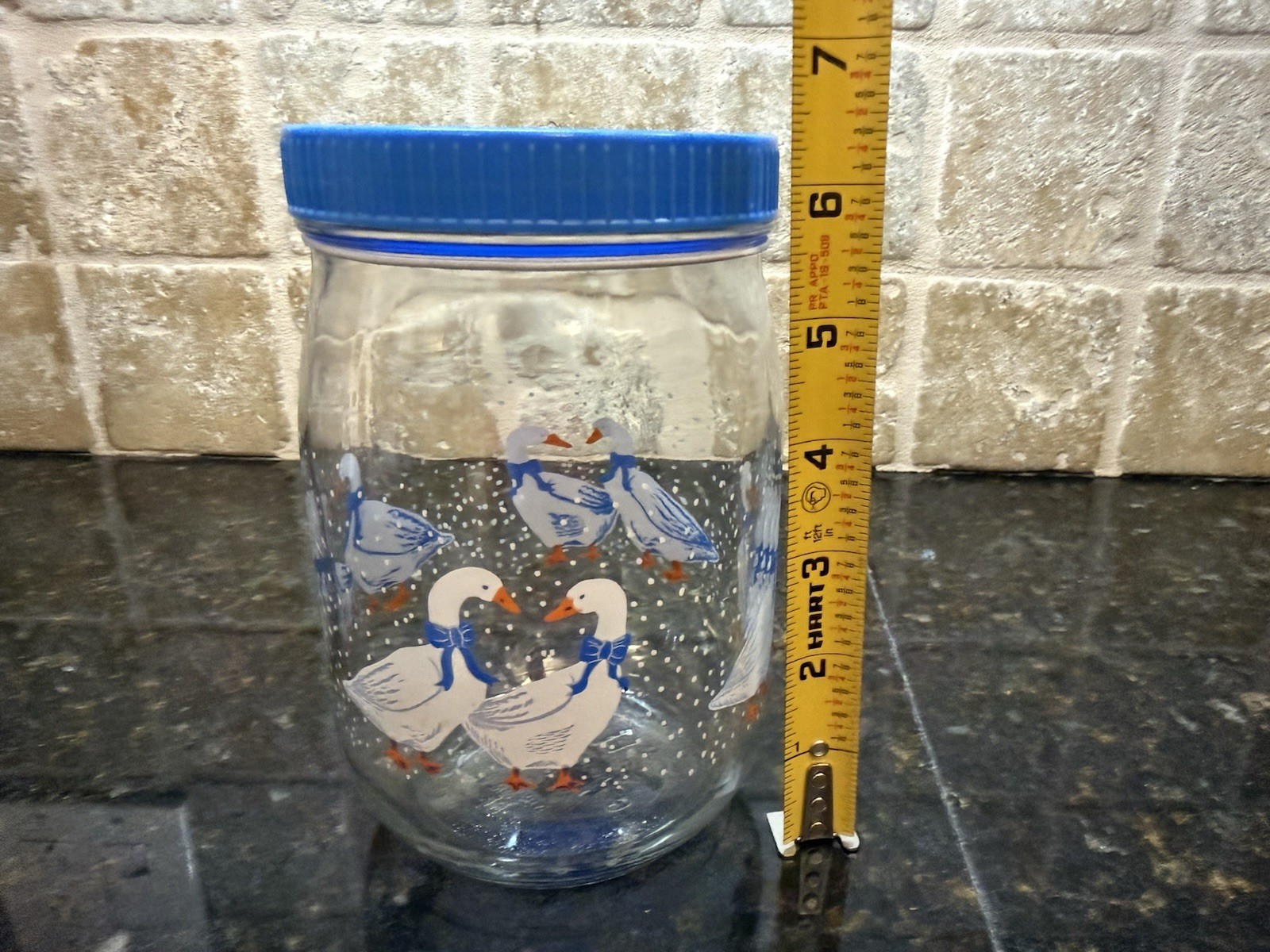 Vintage 1980’s Carlton Glass Jar Canister Ducks Geese Storage Container
