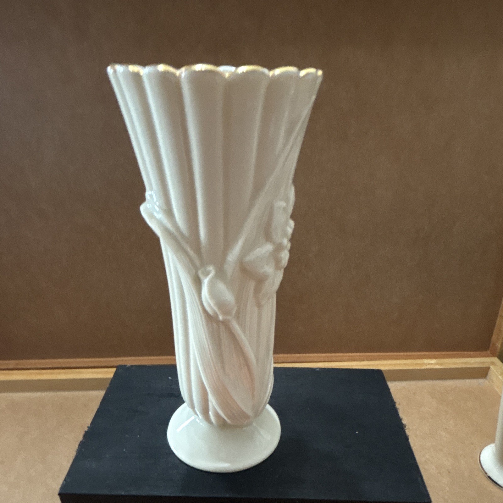 Set of 3 Lenox Porcelain Bud Vases with Gold Accent Rim