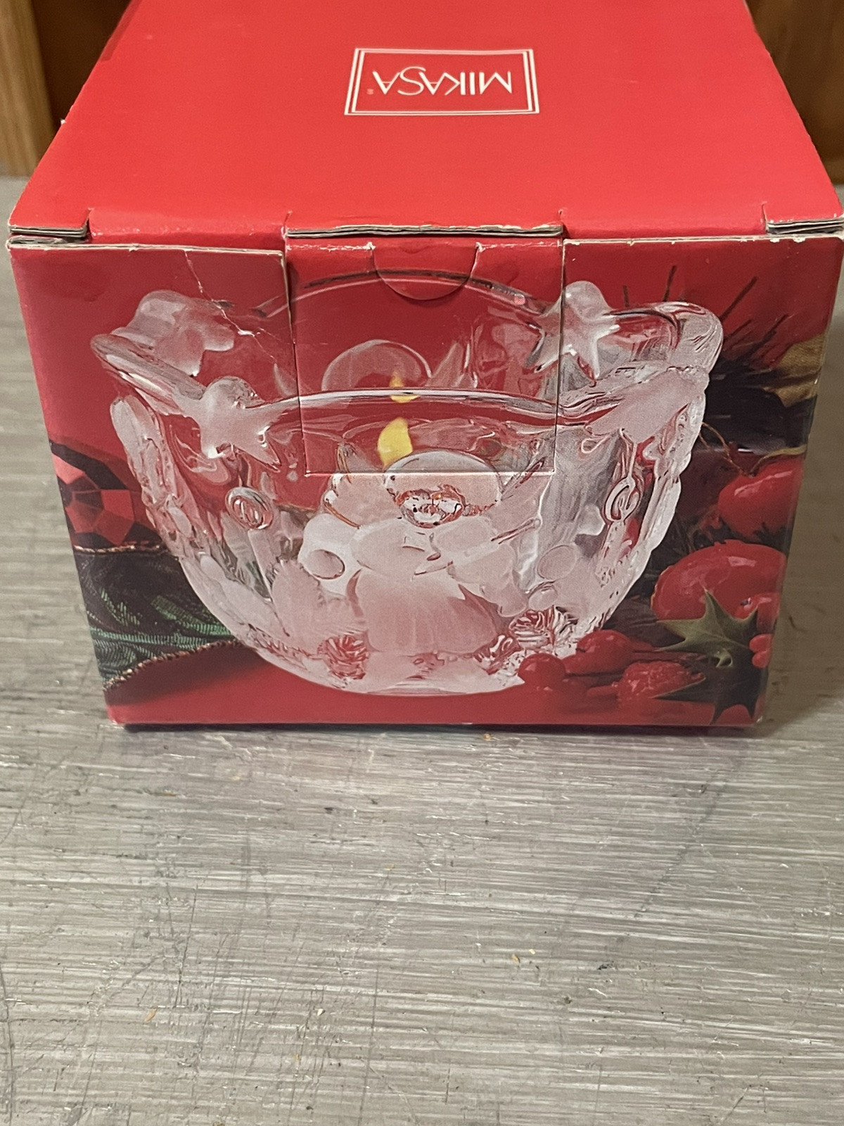 Mikasa Holiday Lights Crystal Candle Holder new in box