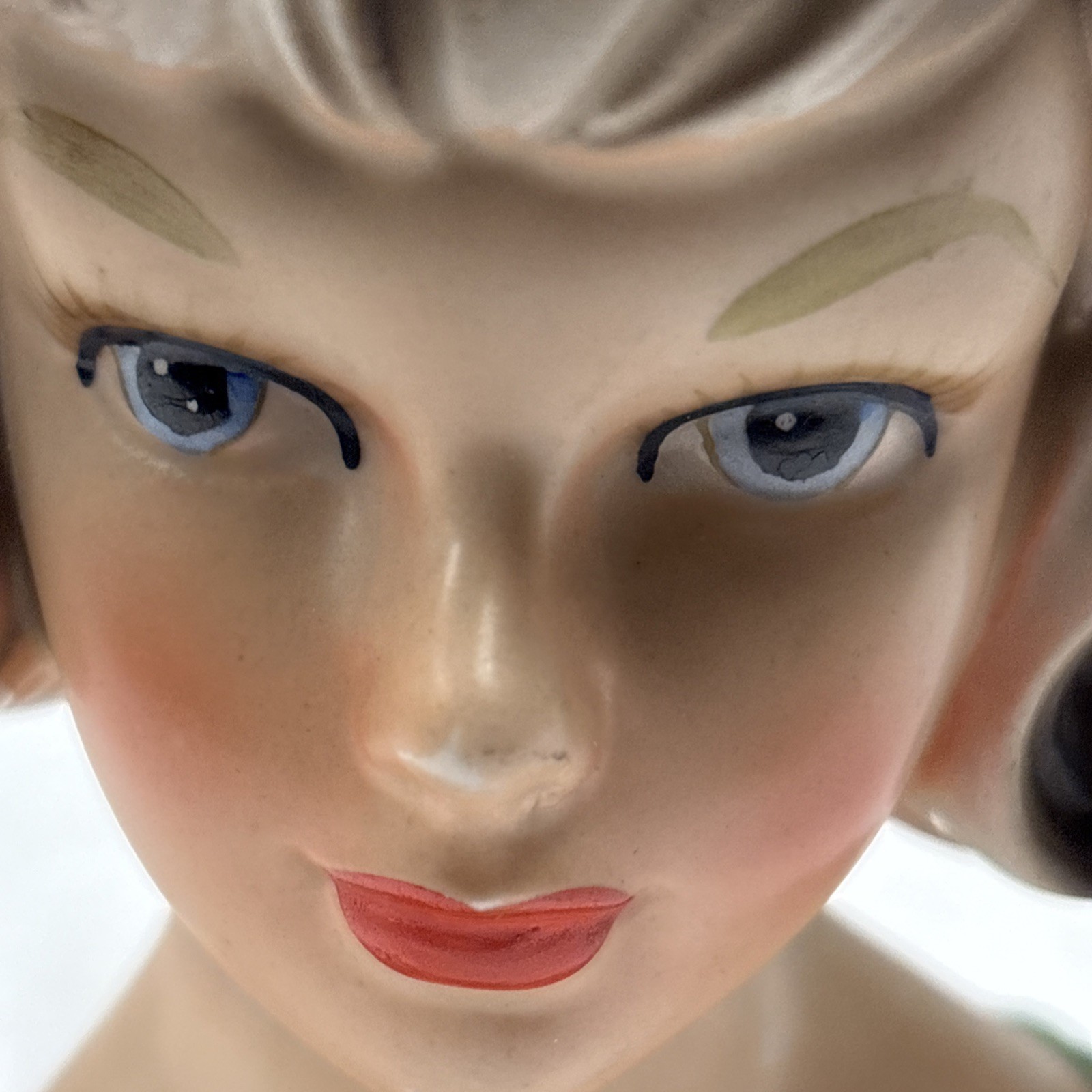 Vintage Parma A-172 Lady Head Vase with Butterfly Clip in Hair 5 1/2 Inches
