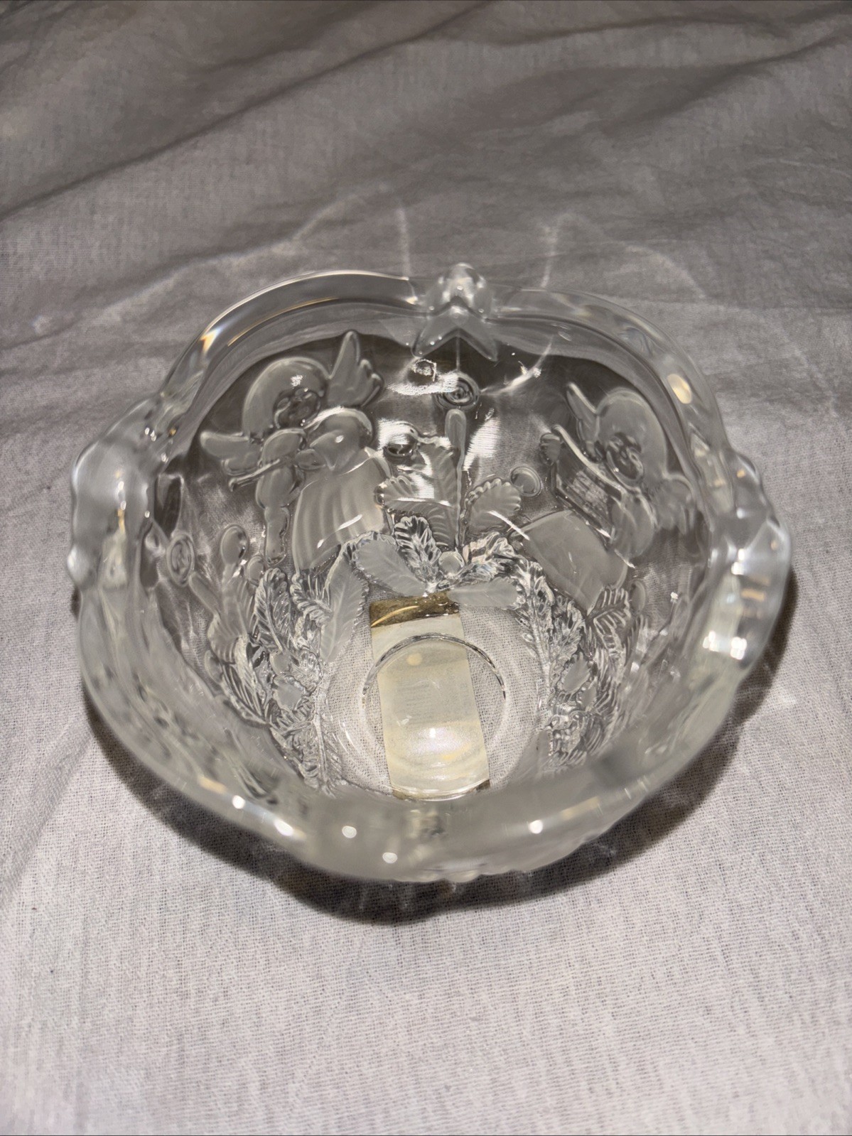 Mikasa “Holiday Lights” Candle Holder Frosted / Clear 3 1/4″ Germany SA 835/910