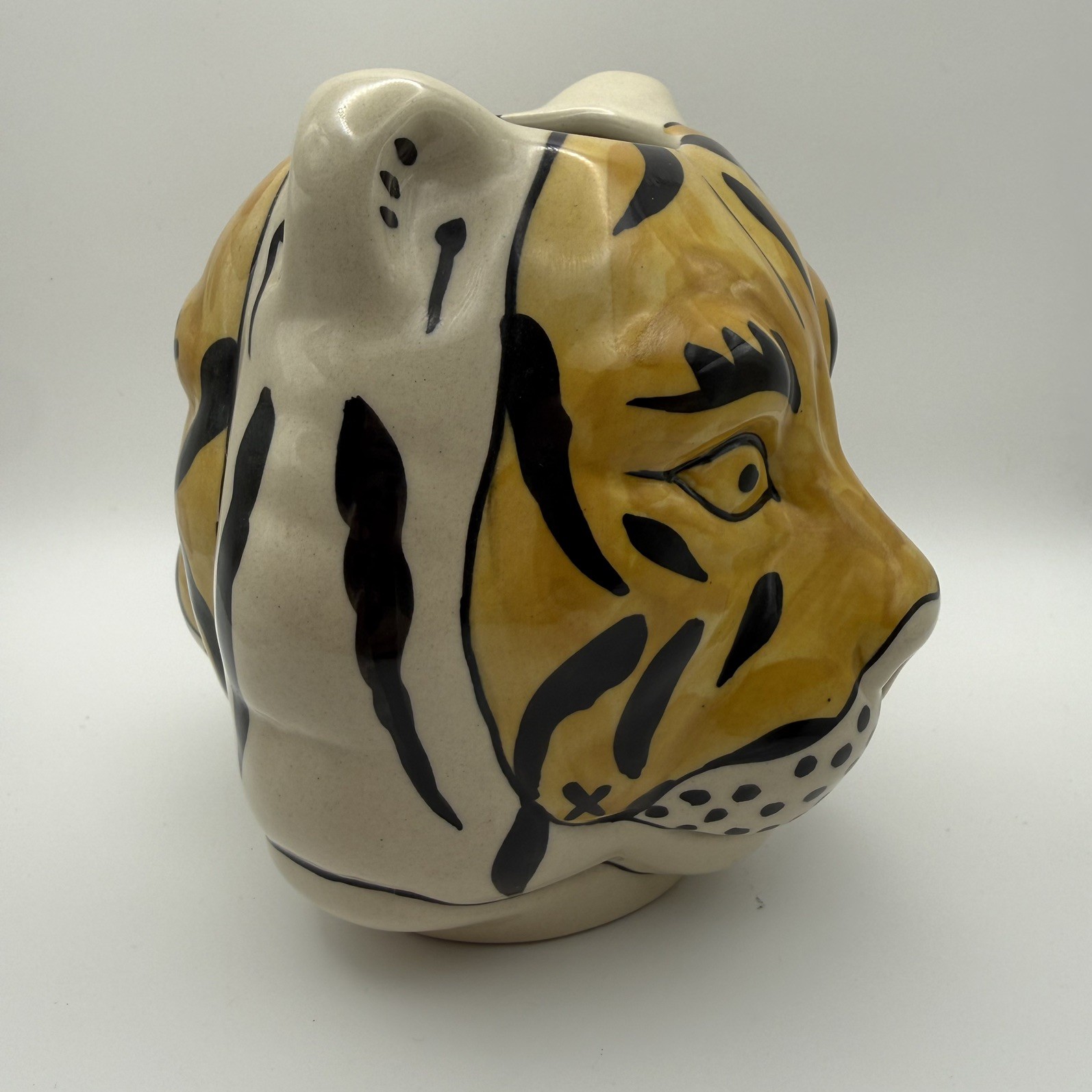 Distant Lands Hand painted Tiger Accent Vase