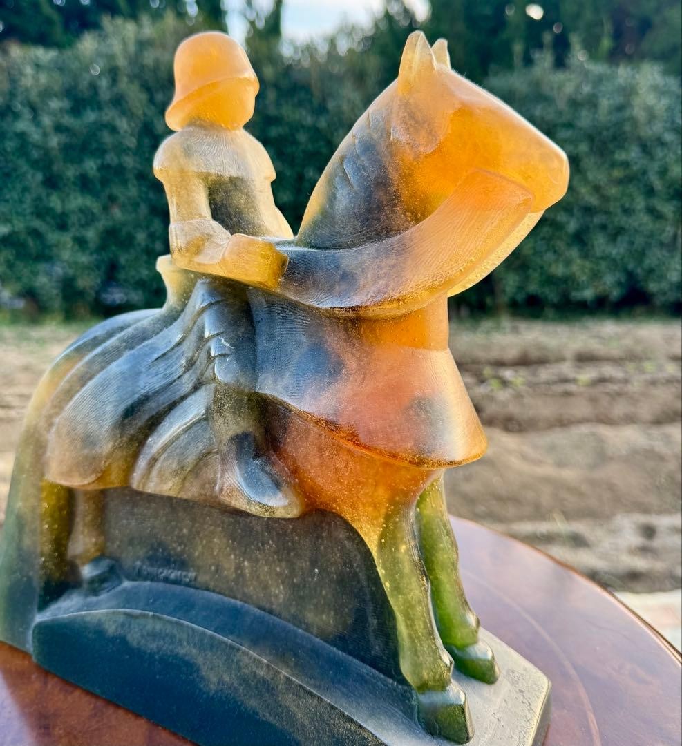 Daum France pâte de verre Large Knight Statue Sword Missing Limited 15/150