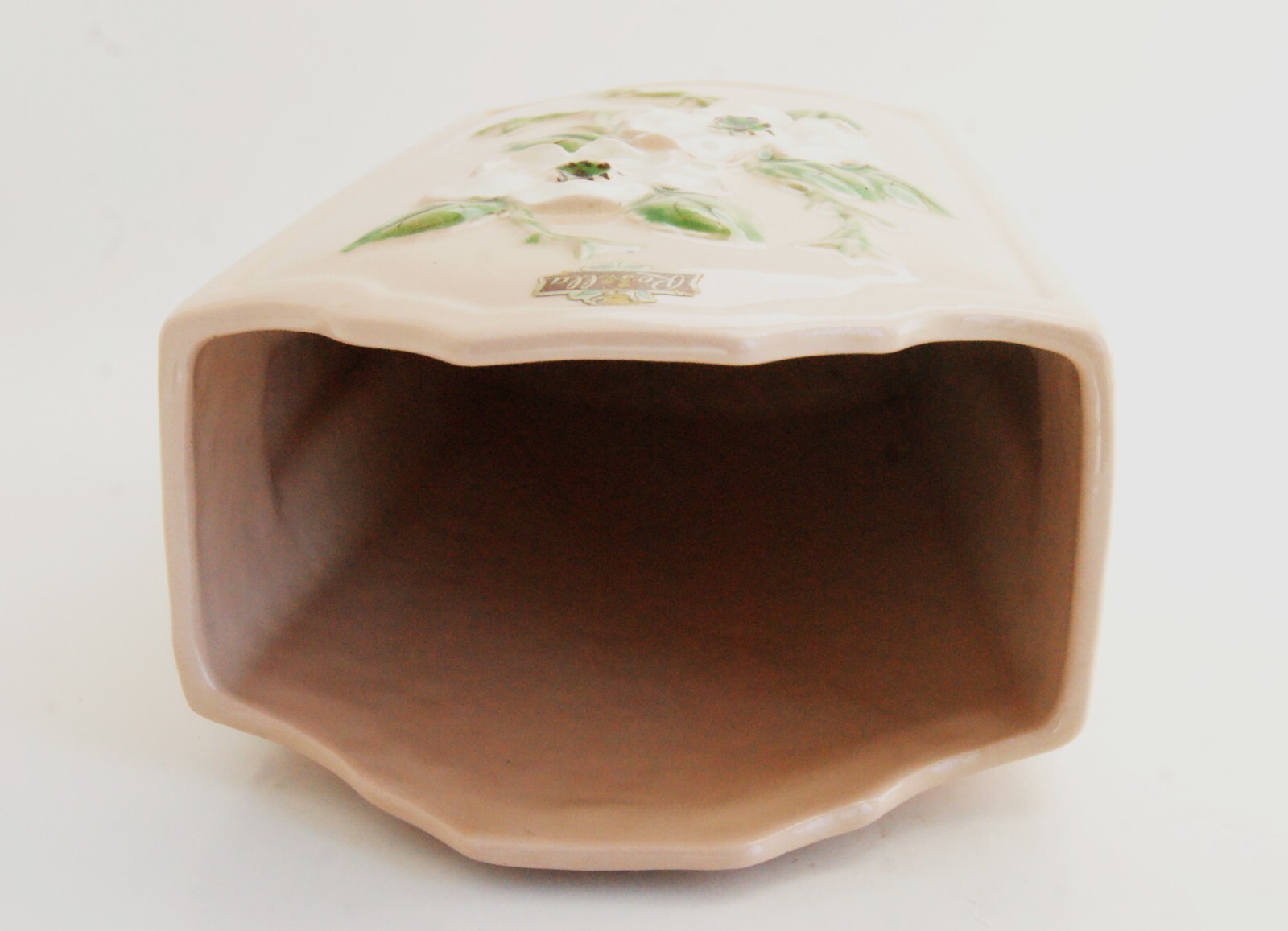 Vintage Hull Art Pottery Rosella Dogwood Vase Pink/Peach White R-14 8 1/2”