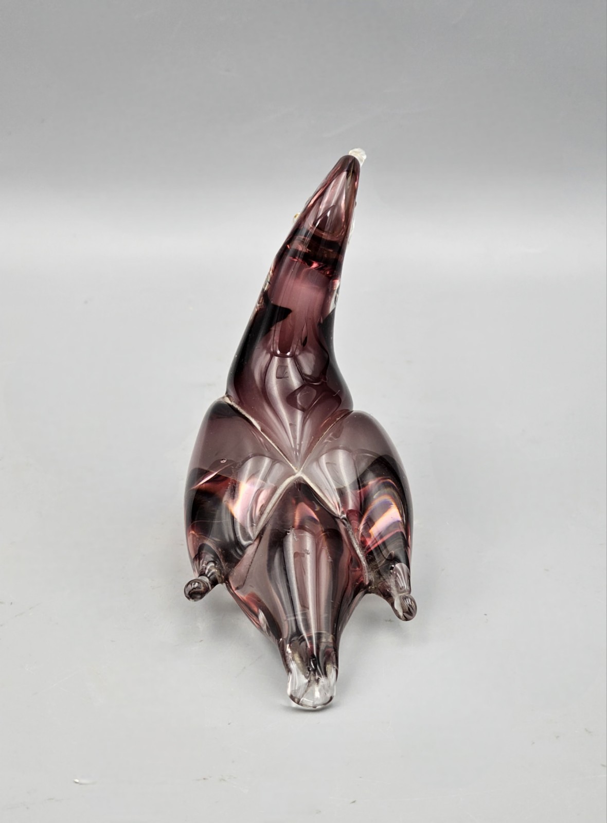 Vintage Murano Art Glass UV Reactive Hand Blown Duck Bird Gold 6″