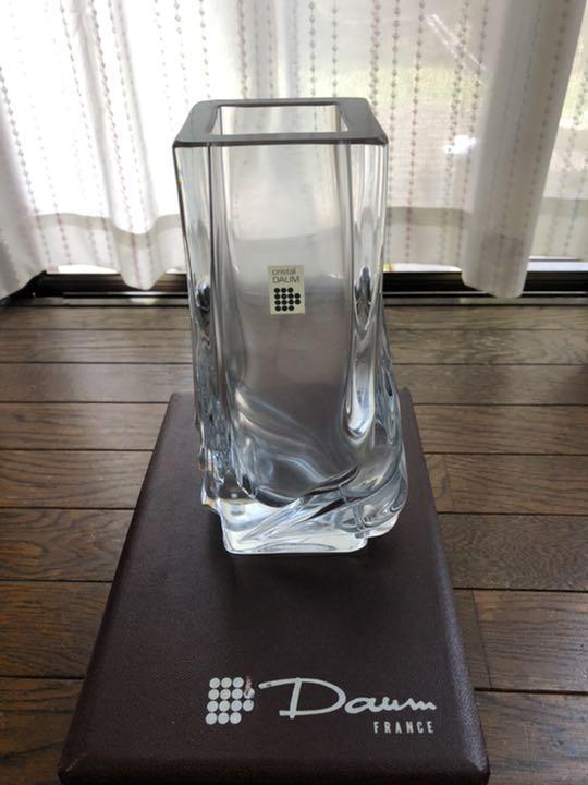 Daum France Crystal Square Cylinder Vase 8.7″ Height w/ Box – Mint Condition