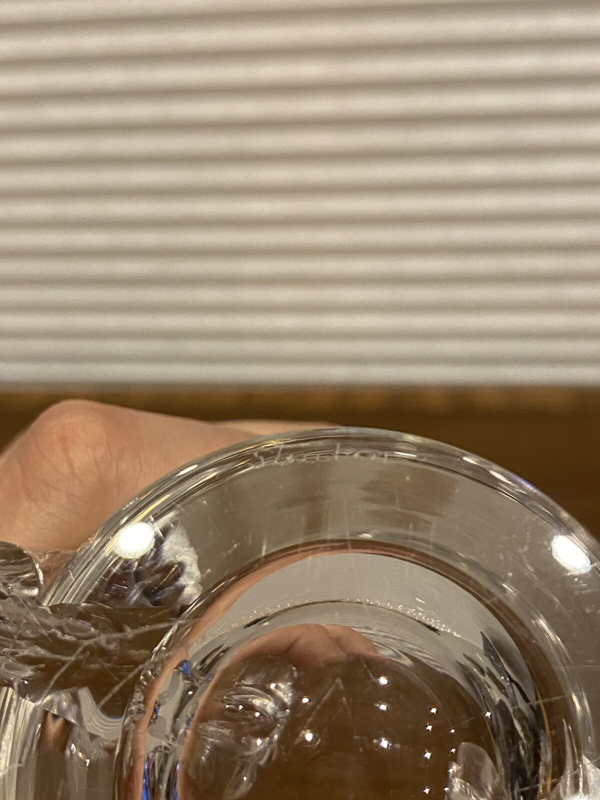 BEAUTIFUL VTG STEUBEN Lyre Crystal Vase By Lloyd Atkins SIGNED 7.75″H