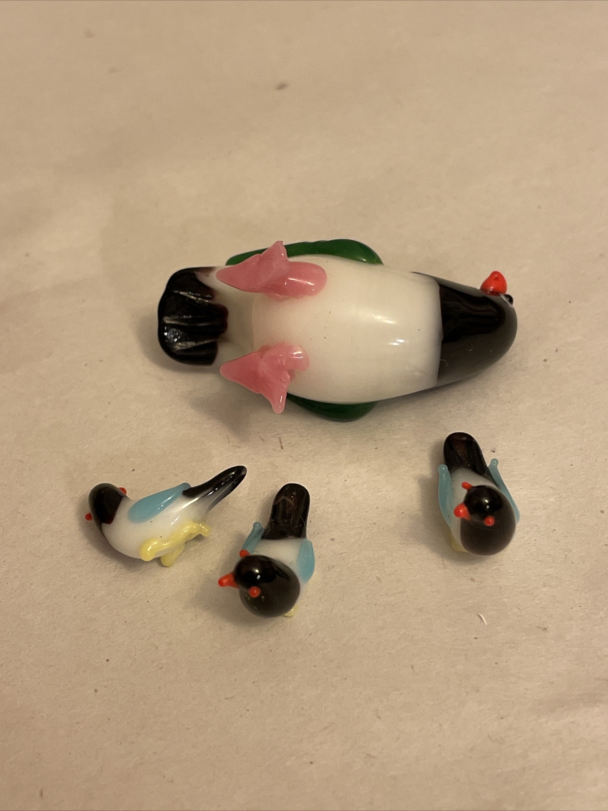 miniature glass birds Set