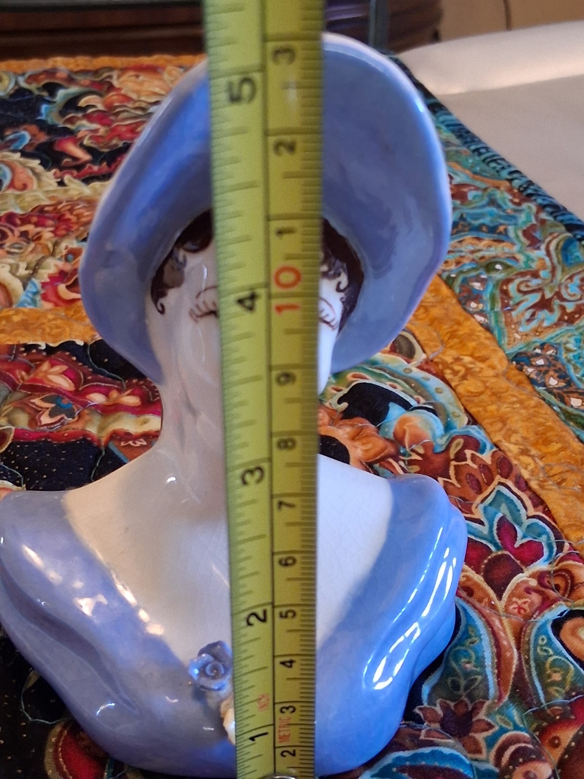 Ceramic Lady Head Vase 5-inch,VERY GOOD Cond.