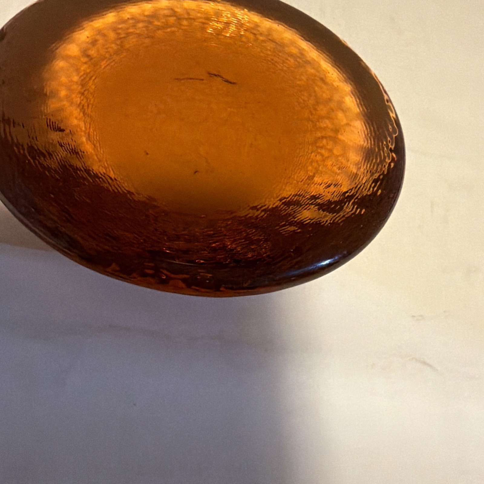 Fire and Light Recycle Glass Orange Disc Candle Holder Paperweight See Pictures