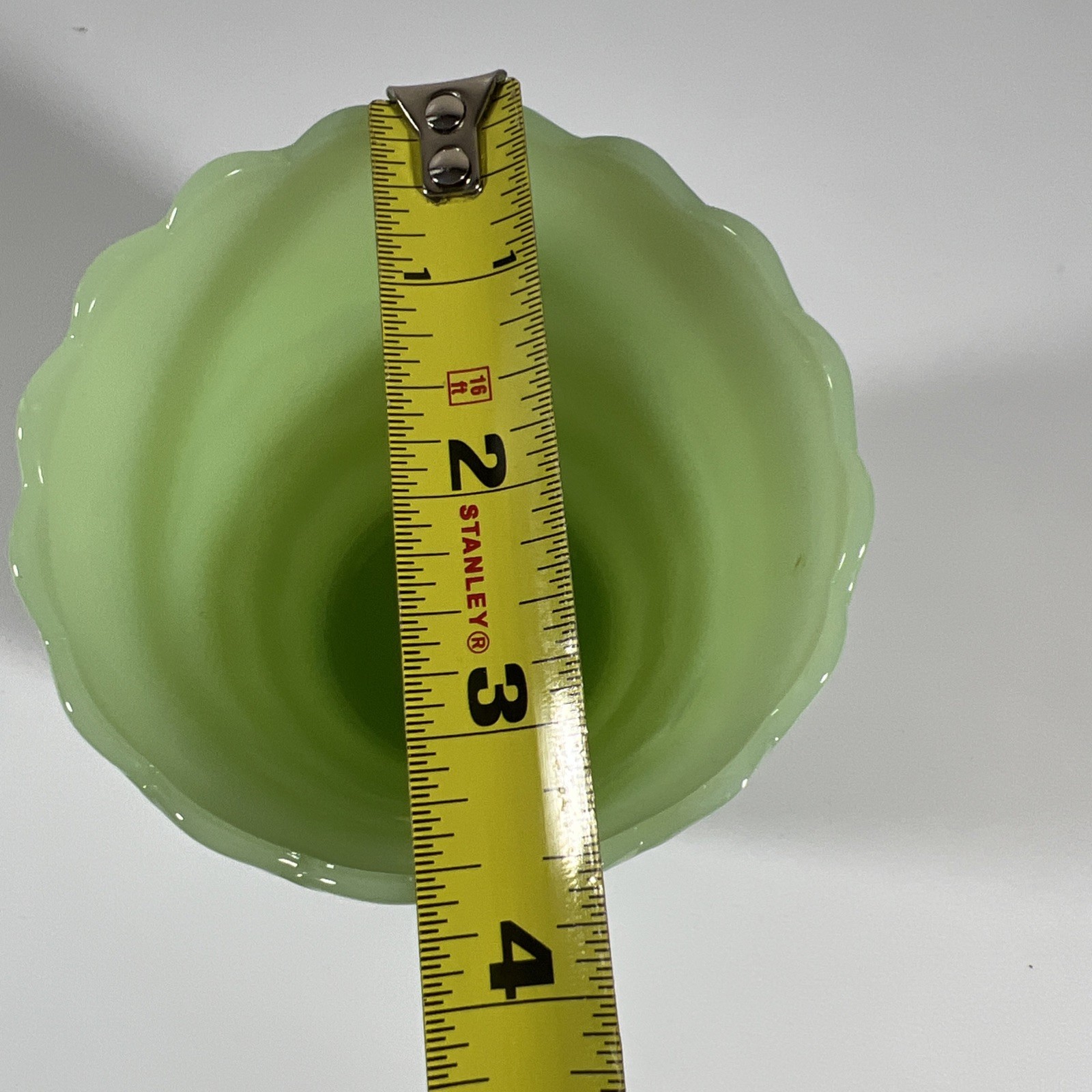 Vtg. 3.5″ Fire King Jadeite Glass Flower Pot