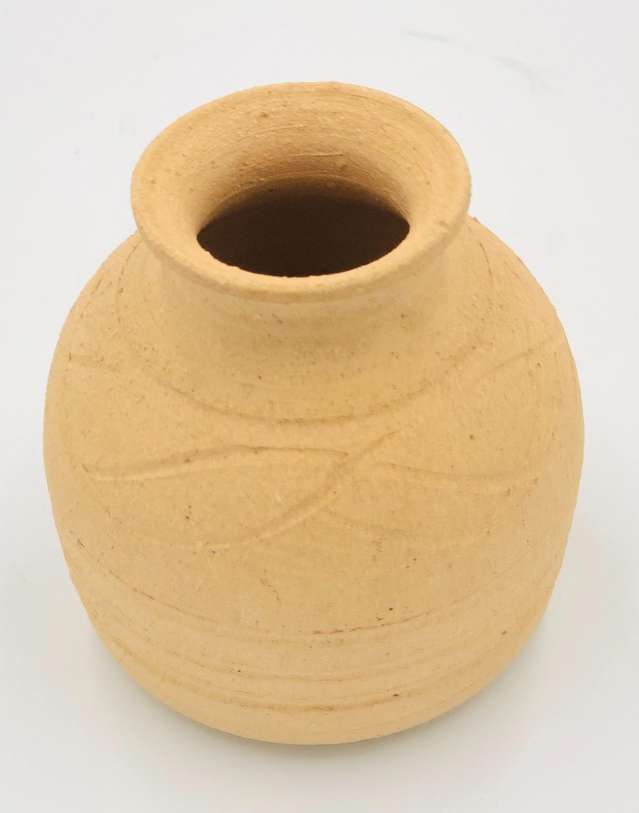 Vintage Pottery Natural Unglazed Exterior Handmade Studio Art Vase