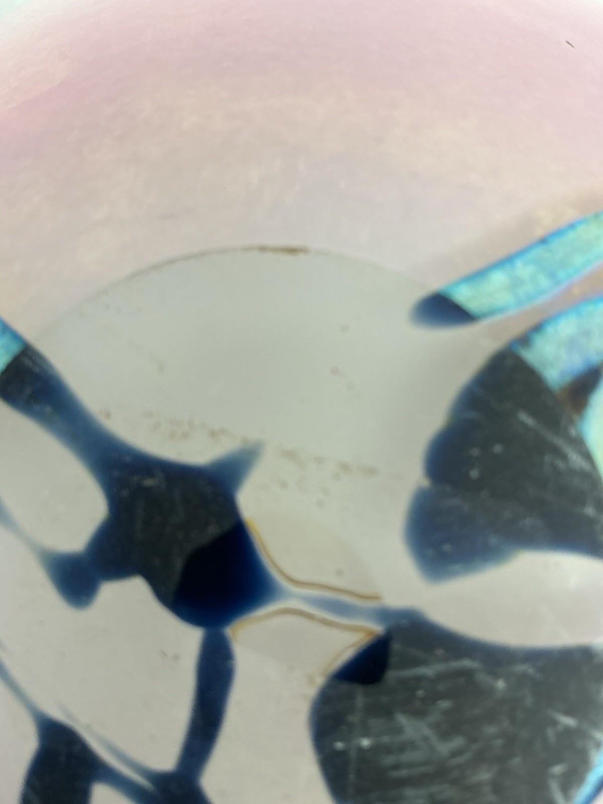 Peet Robison Signed Landscape Series Art Glass Vase Bowl Abstract Tree Design