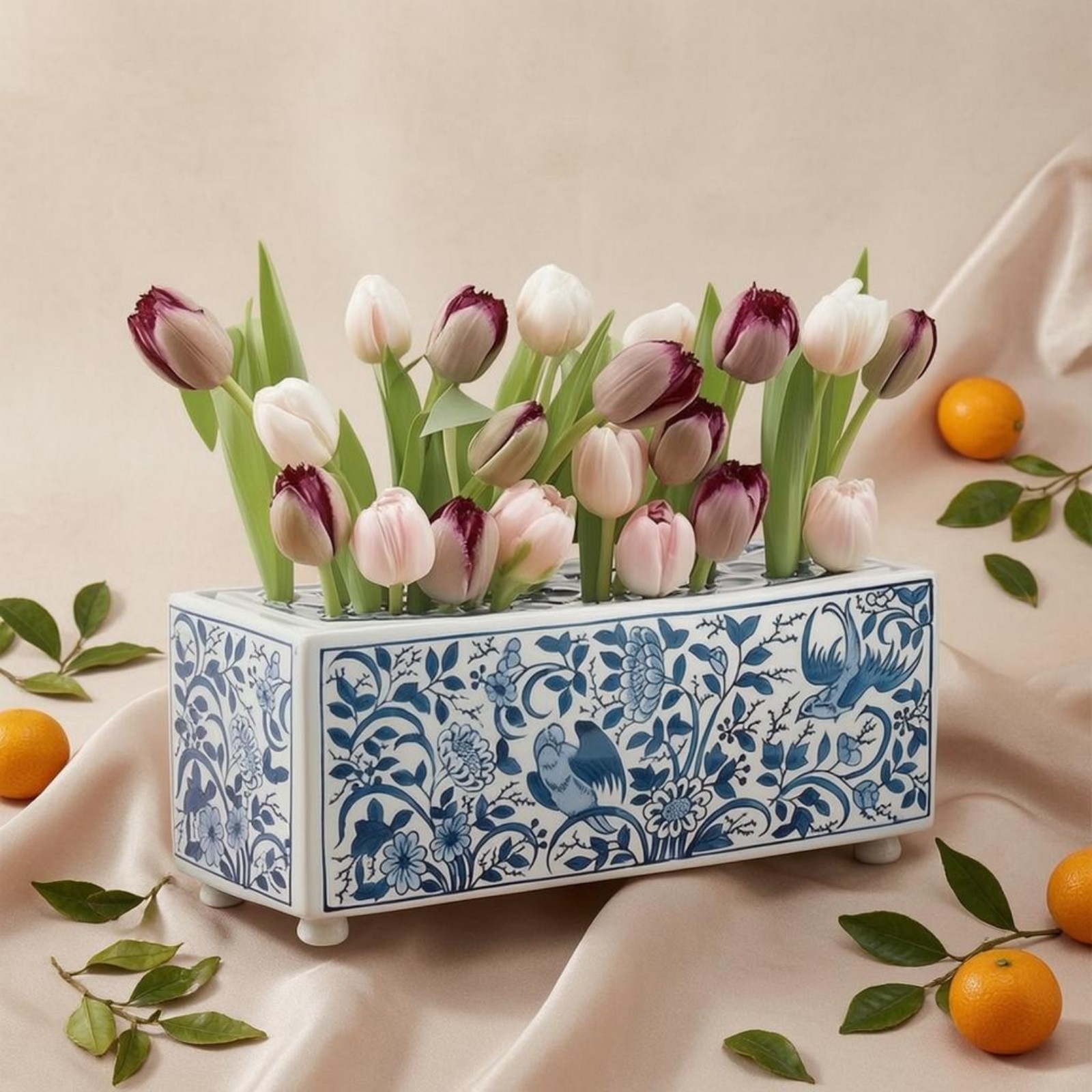 Rectangular Flower Vase Perforated Home Decor Easy to Clean