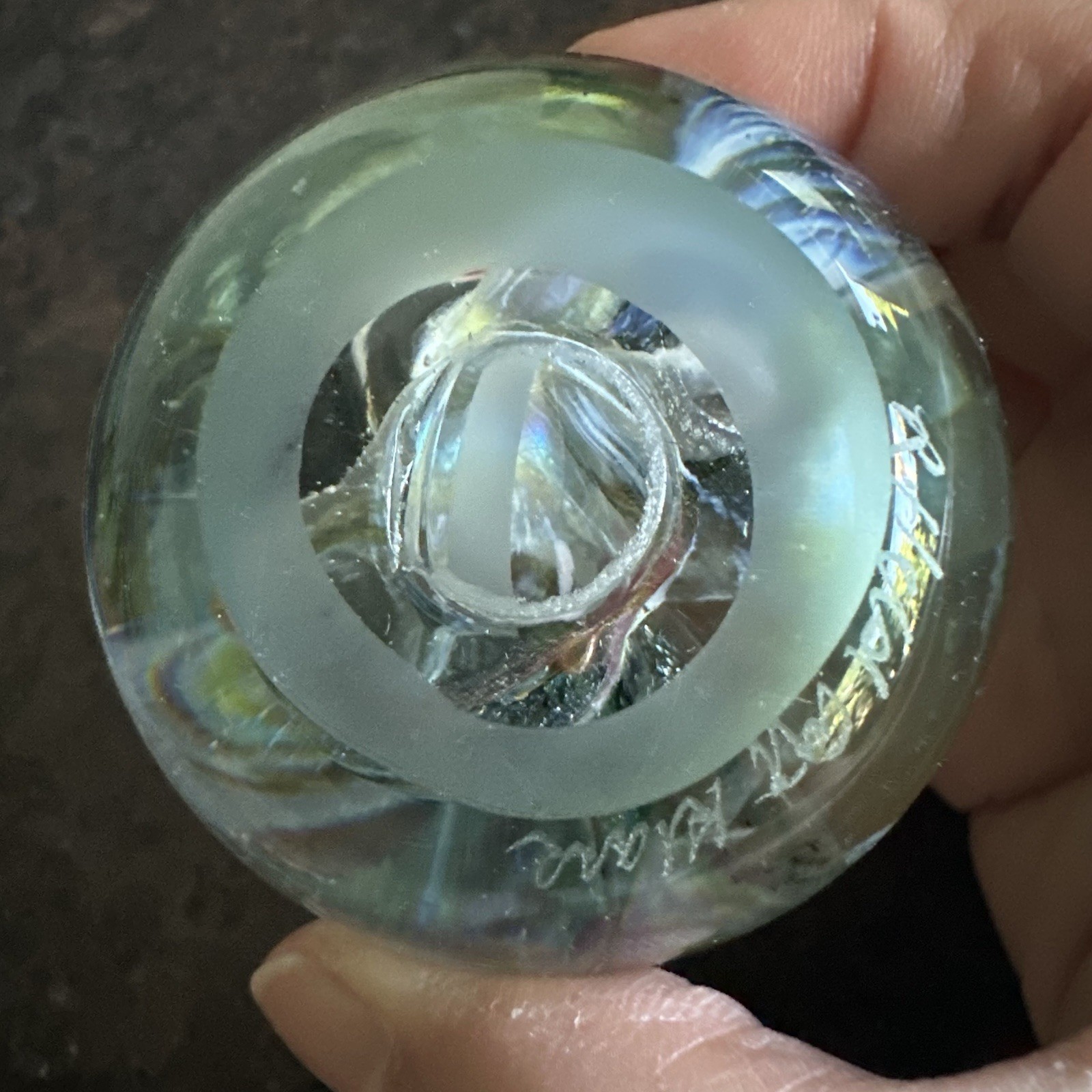 Robert Held Art Glass Swirls Galaxy 2.25” Paperweight Signed