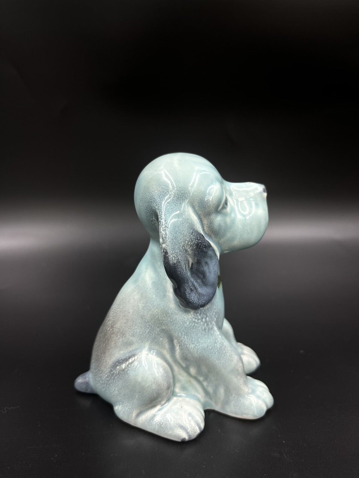 Beswick Blue Lollopy Dog Seated Drip Glazed England Pottery 454 Niagara Falls