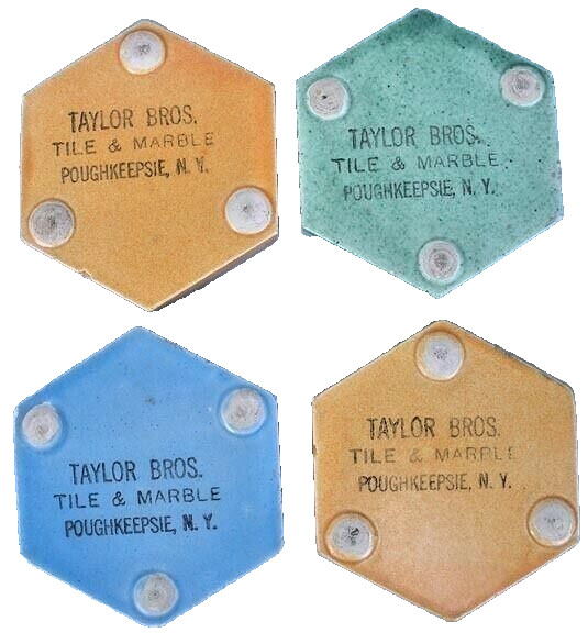Set 4 Pottery Ashtrays by Taylor Bros. Poughkeepsie NY
