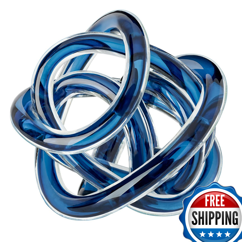 Torre & Tagus Torre Tagus Orbit Hand Blown Glass Infinity Knot Sculpture – 4.5