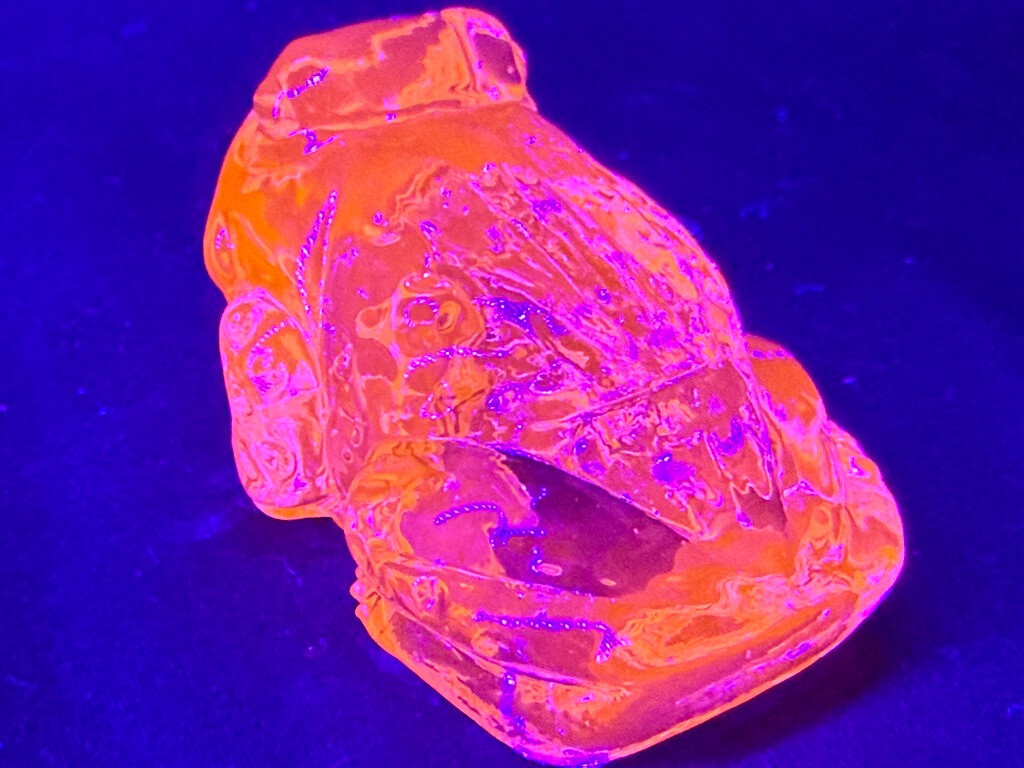 green Vaseline uranium glass Jeremy Frog Toad paperweight magnesium selenium art