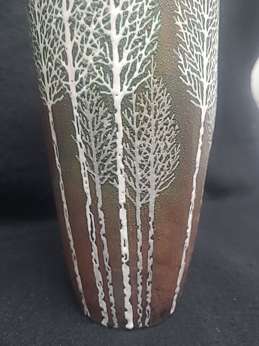 Studio Art Pottery Vase Tall Landscape Aspen Trees Tim Axtman 12 3/4″ #371