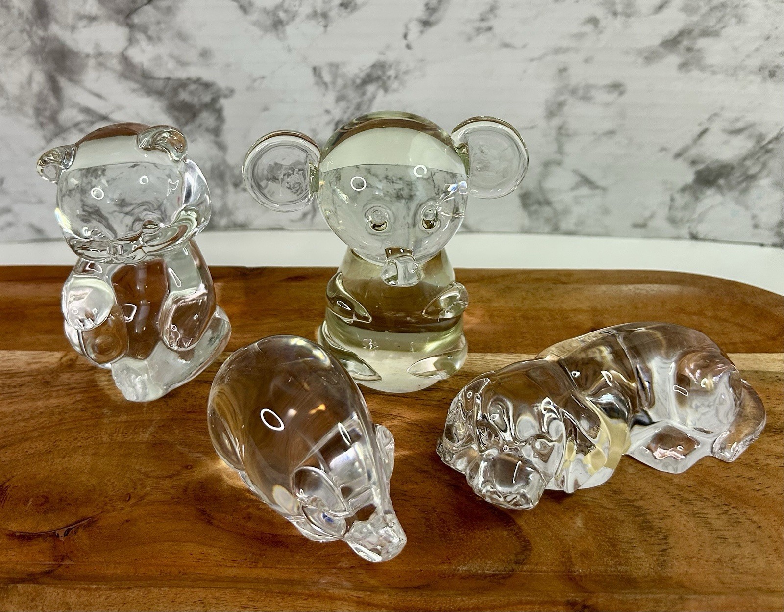 Vintage Crystal & Art Glass Figurine Lot (4) Fenton, Princess House, Steuben Pig