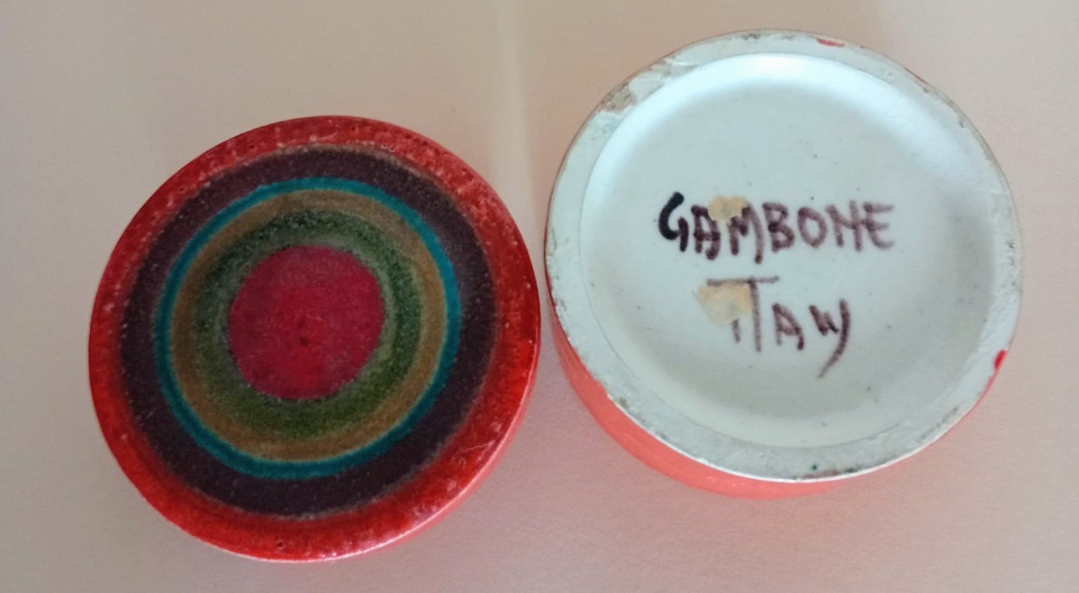 Bruno Gambone Italian Studio Pottery Ceramic Box Lidded 1970’s vintage modernist