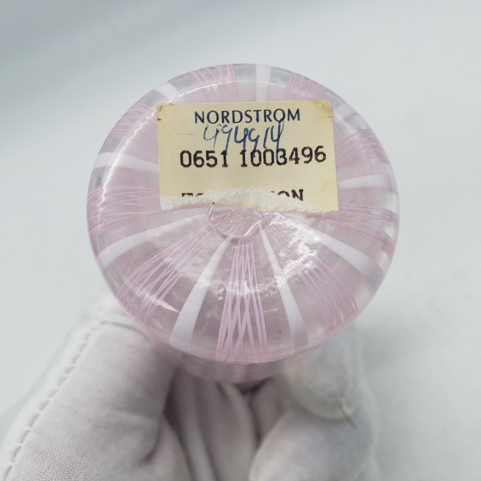 Latticino Glass Perfume Bottle Pink/White/Clear