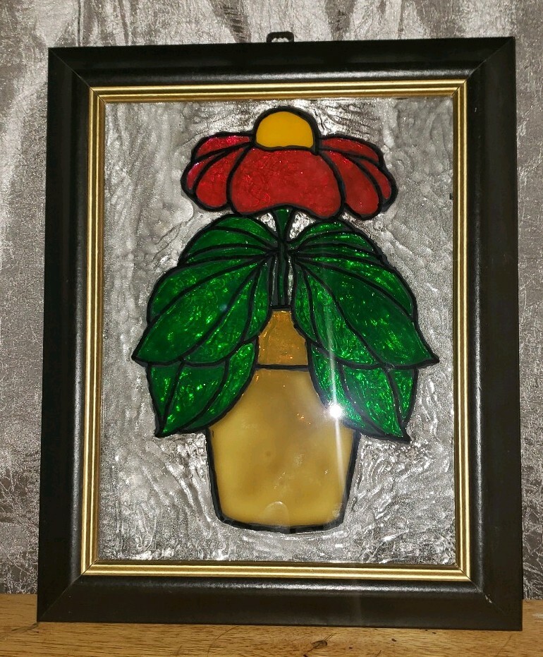 Leaded Hand Painted Stain Glass Framed Art