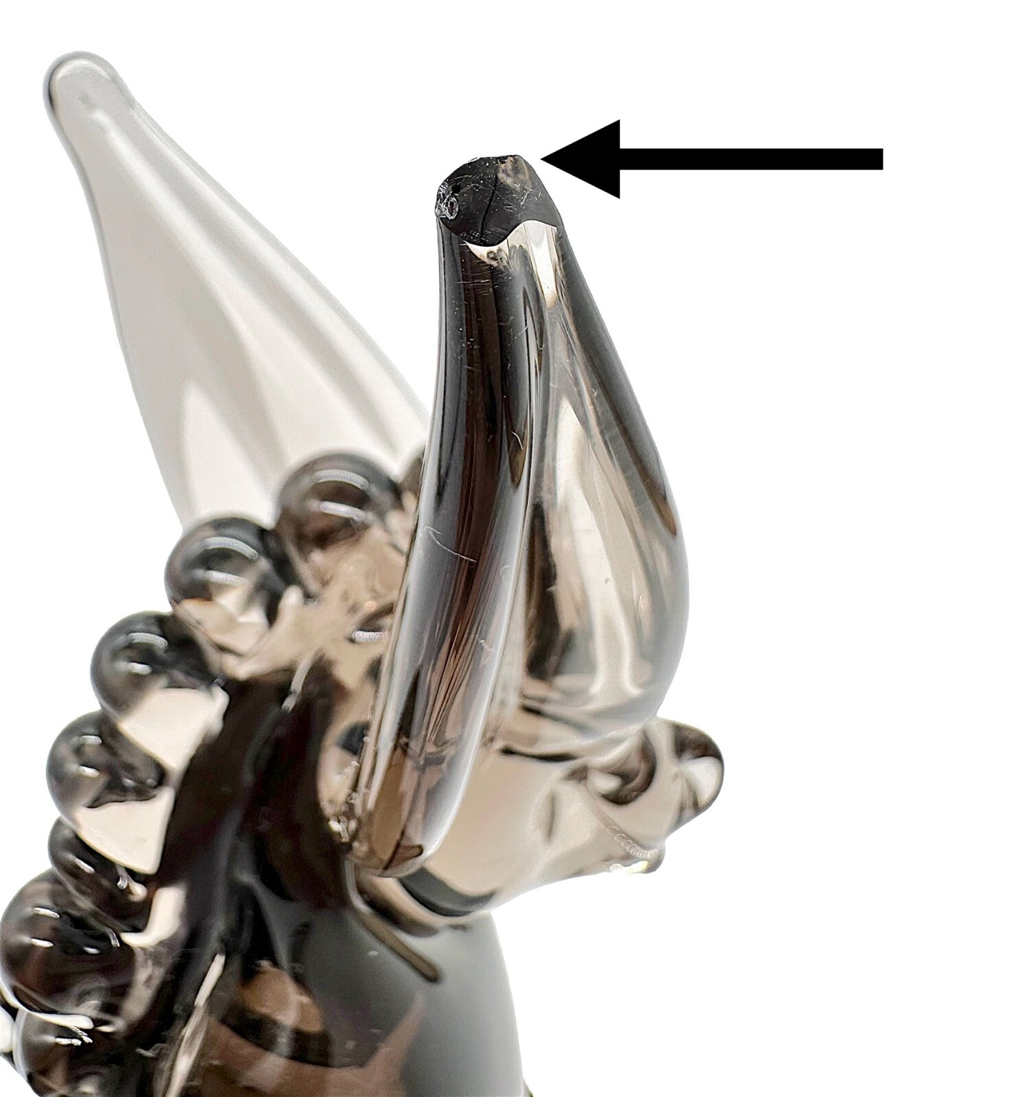 Licio Zanetti Murano Glass Smoke Gray Donkey Mule SIGNED