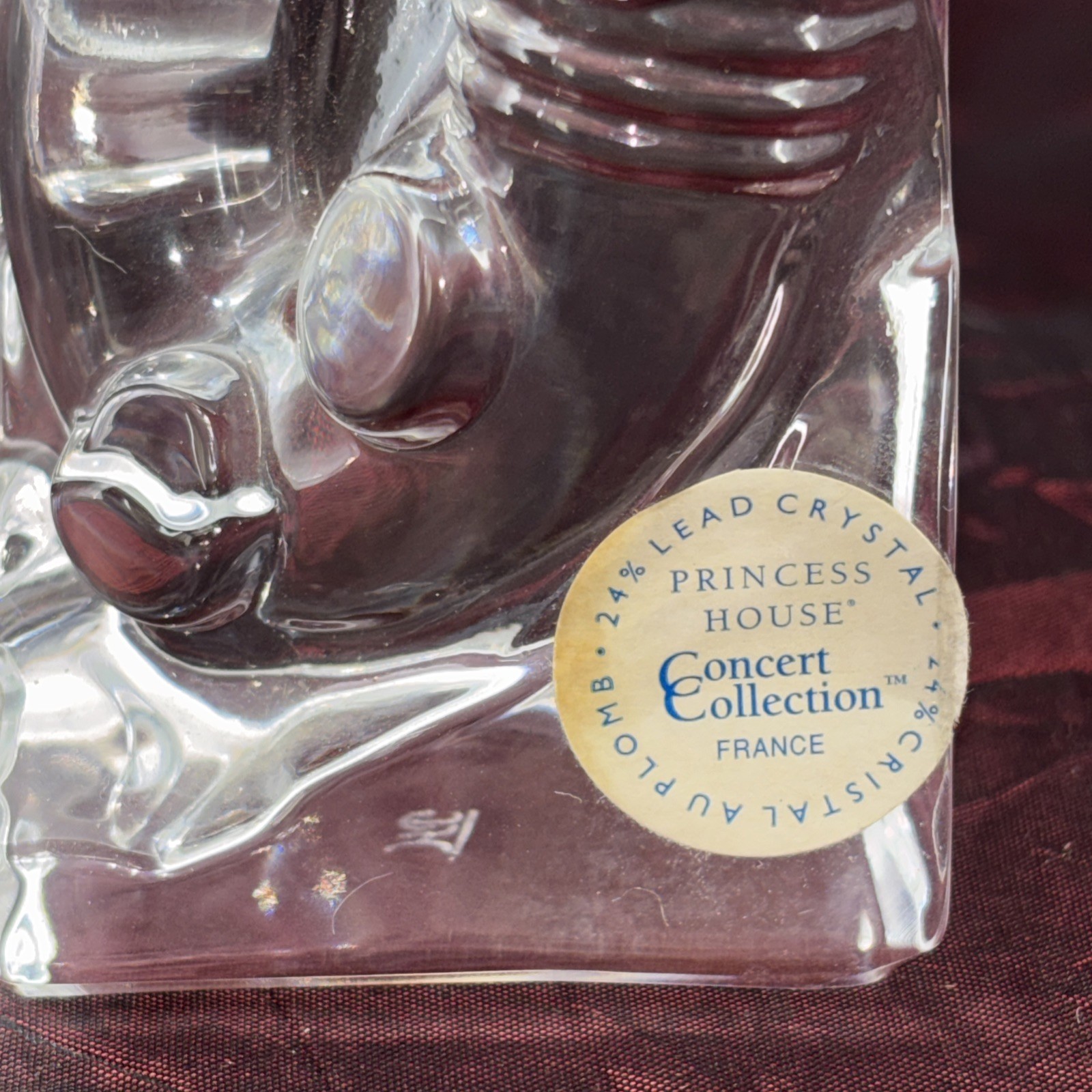 Princess House Concert Collection 24% Crystal Cello Trumpet Saxophone France EUC
