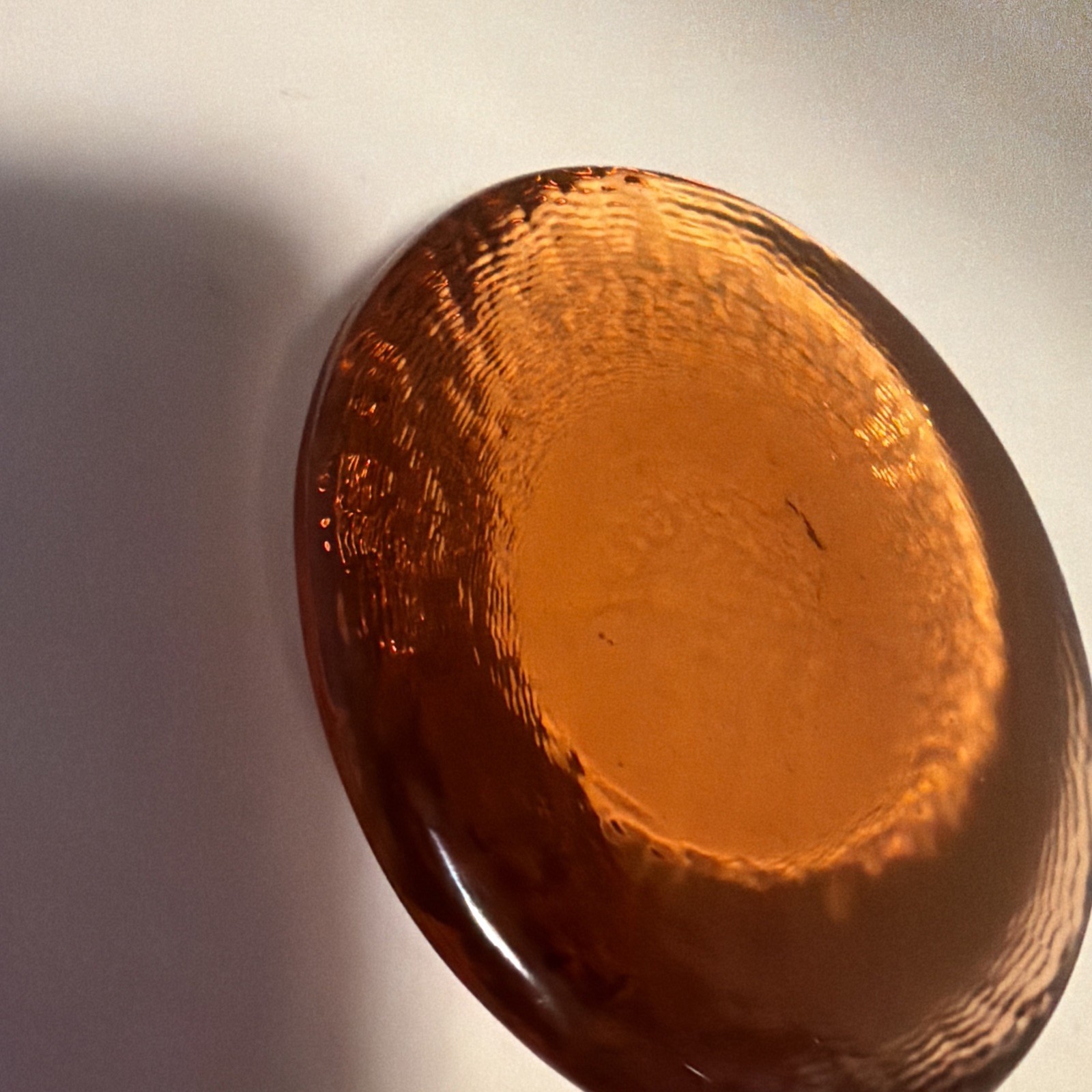 Fire and Light Recycle Glass Orange Disc Candle Holder Paperweight See Pictures