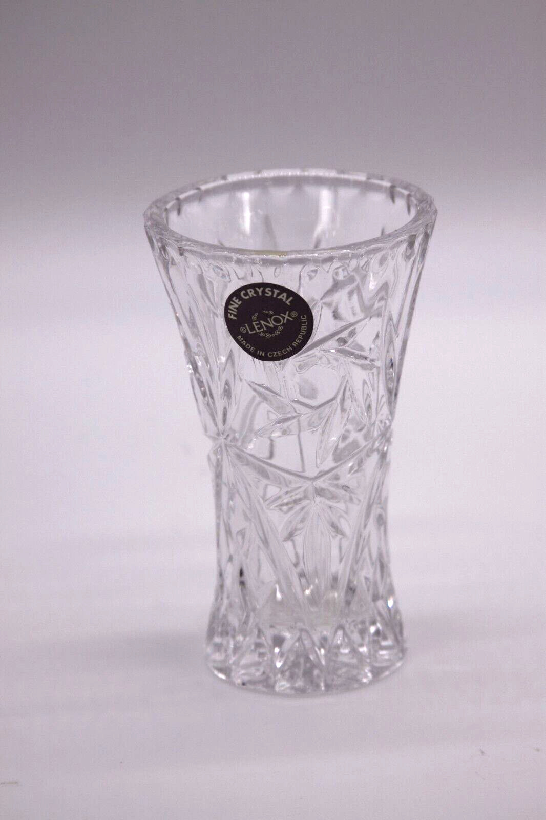 Lenox Mini Bud Vase–Cut Crystal–Star Pattern–Flare Rim–Approx. 4in