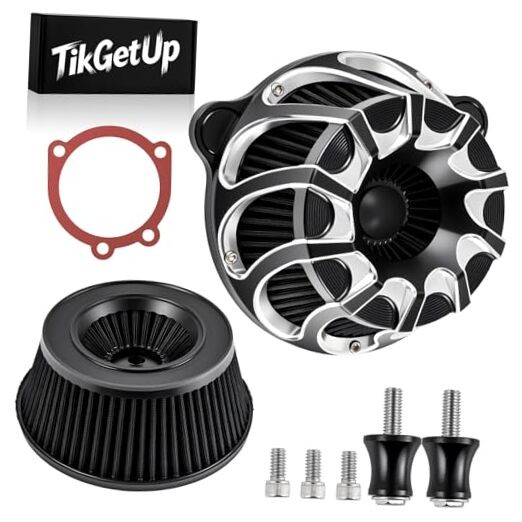 2Pc Air Cleaner Filter Intake Kit for For:Softail/Dyna 00-15 ，Touring 01-07
