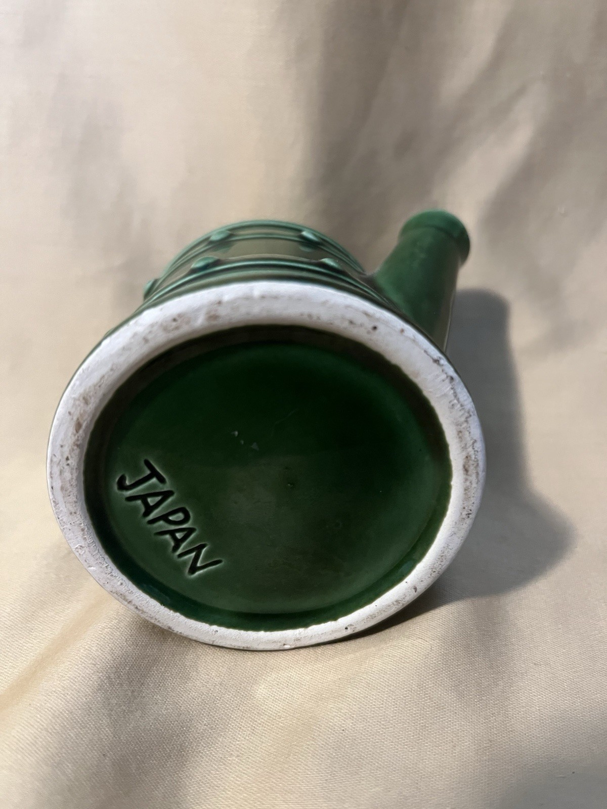 Vintage Miniature Small Green Pottery Watering Container