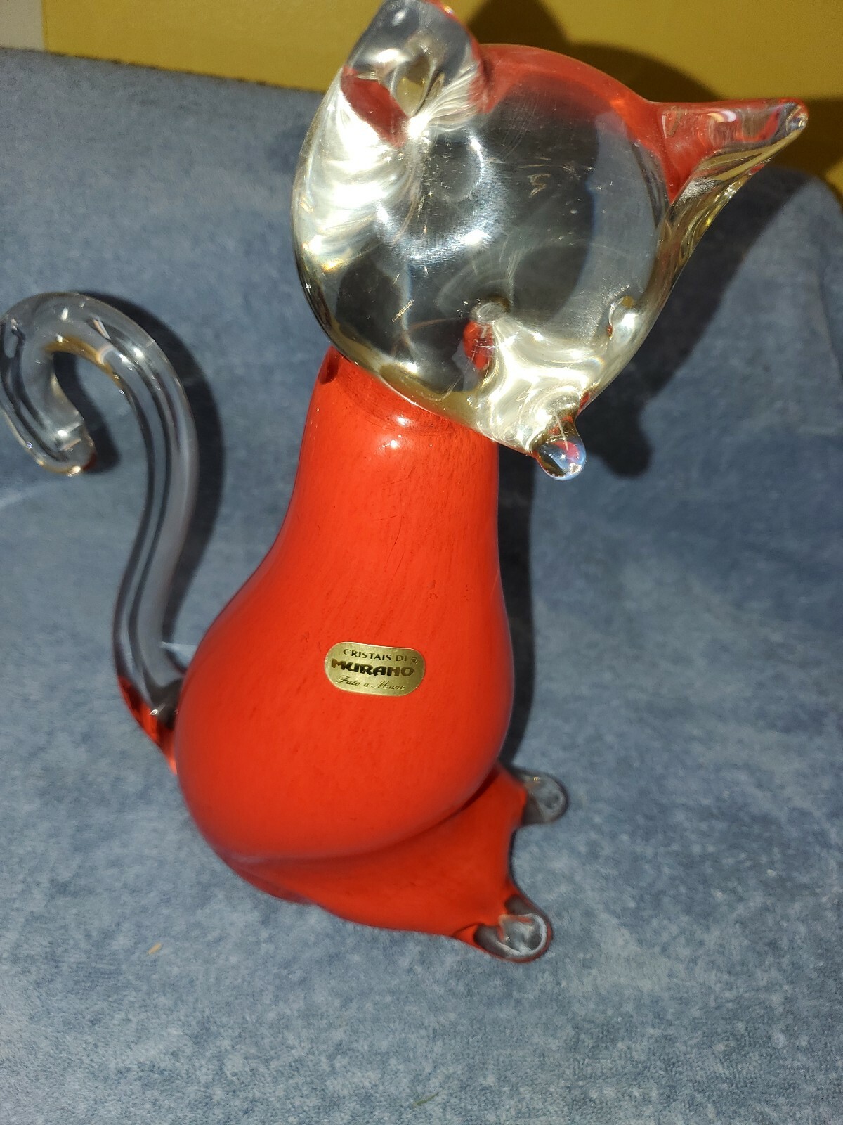 11 5/8″ -10lbs 5 oz LARGE MURANO Glass RES CAT MURANO