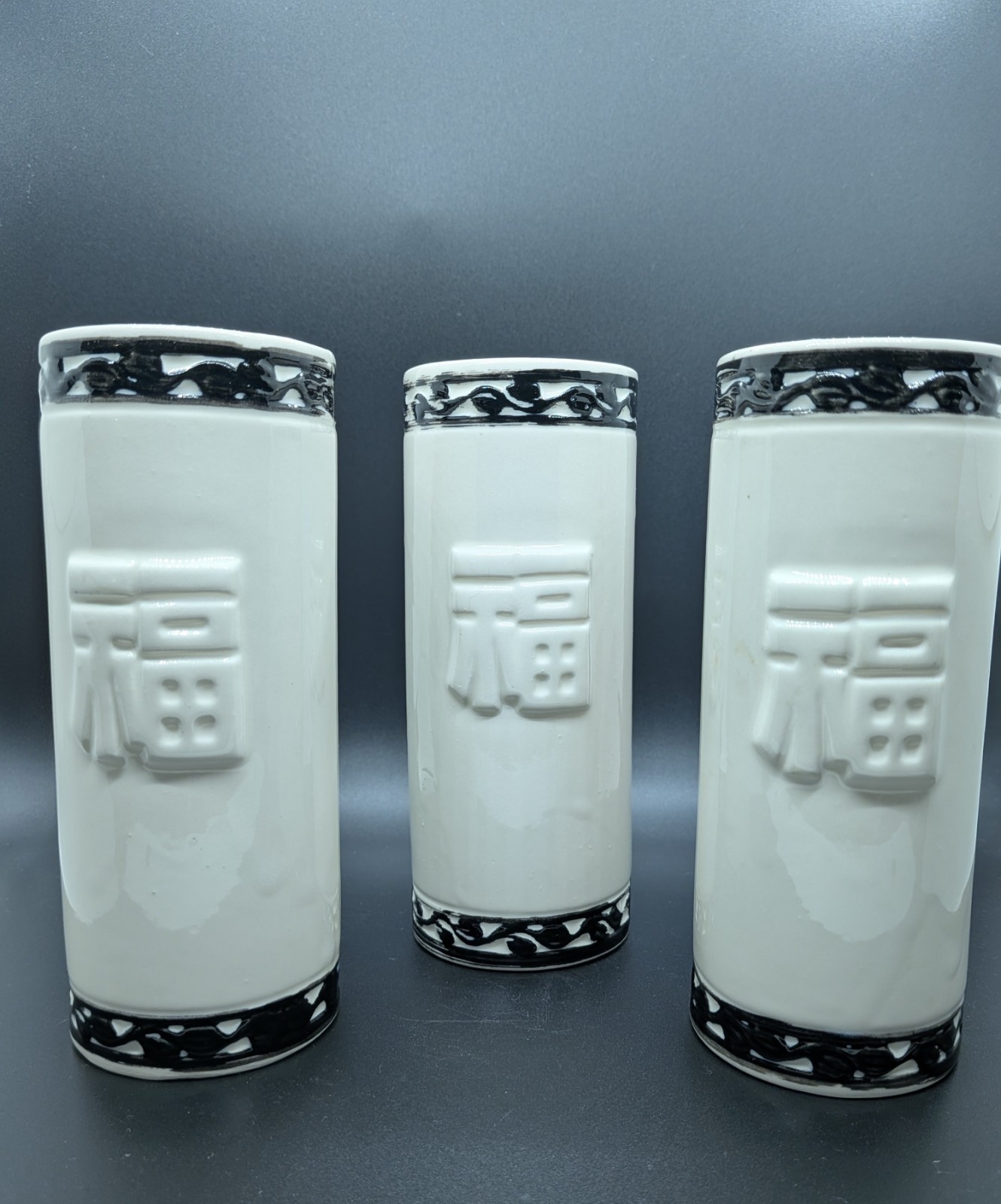 Set of 3 Ceramic Orchids of Hawaii Asian Geisha Figures in Hat -VTG Vases/Decor
