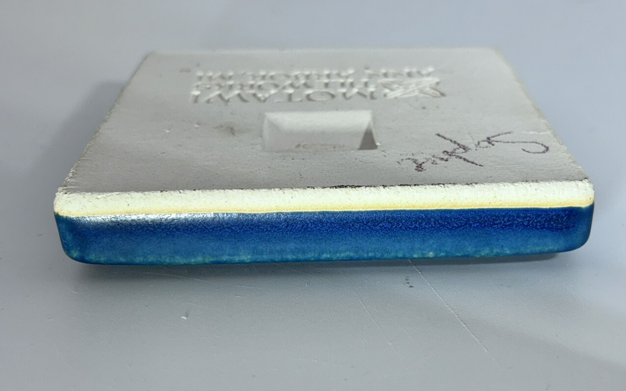 Motawi Tileworks 4×4 Frog Blue And Green Ann Arbor Michigan Signed Sophie