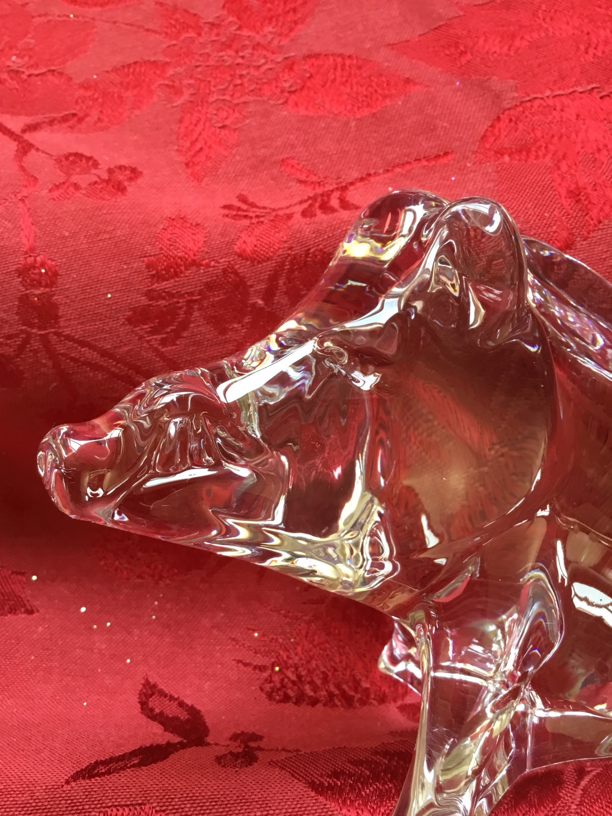 FLAWLESS Exquisite BACCARAT Crystal WILD BOAR RAZORBACK WARTHOG HOG Figurine