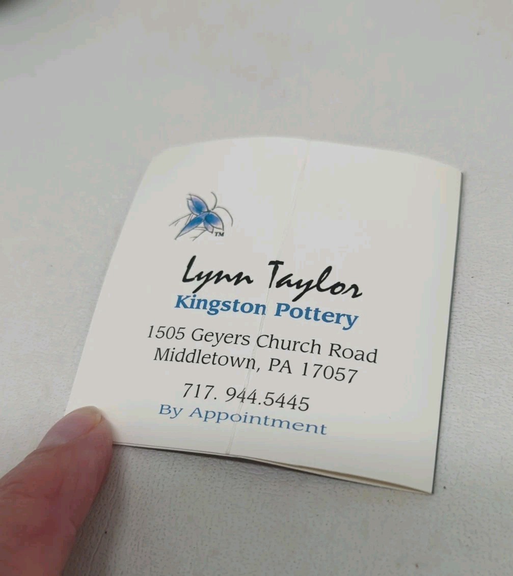Lynn Taylor Kingston Pottery Hand Painted Ceramic Egg Shape Box Reticulated Lid